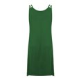 thumbnail image 6 of Women Tank Dress Fashion Plain Flowy Plus Size Handkerchief Hem Summer Solid Color Beach Vacation Casual V Neck Loose Sleeveless Beach Mini Dresses for Curvy Women, 6 of 8