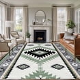 thumbnail image 2 of Area Rug 60×96in, Vintage Aztec Sage Green Geometric Floor Carpet Living Room Rug, Boho Tribal Southwest Non-Slip Welcome Mat Indoor Rugs for Bedroom Dining Room, 2 of 9