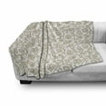 thumbnail image 3 of Ethnic Soft Flannel Fleece Throw Blanket, Pattern of Floral Paisley Style Wild Herbs and Oriental Ornaments, Cozy Plush for Indoor and Outdoor Use, 60" x 80", Dust Camel and White, by Ambesonne, 3 of 6