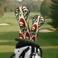 thumbnail image 5 of Golf Club Head Covers Beige Christmas Skulls Drip Waterproof Leather Golf Head Covers for Men Women Driver Head Cover Fairway Headcover for Golf Lovers, 5 of 5