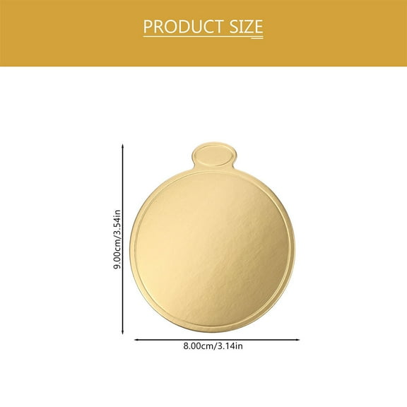 SHOWERORO Mousse Cake Paper Cardboard Golden 200 Sheets 3.54X3.14X0.04in