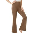 thumbnail image 2 of Dyegold Stretchy Flare Leggings for Women Vintage Leopard Print Wide Leg High Waisted Yoga Pants Boho Stretchy Casual Trouser, 2 of 7