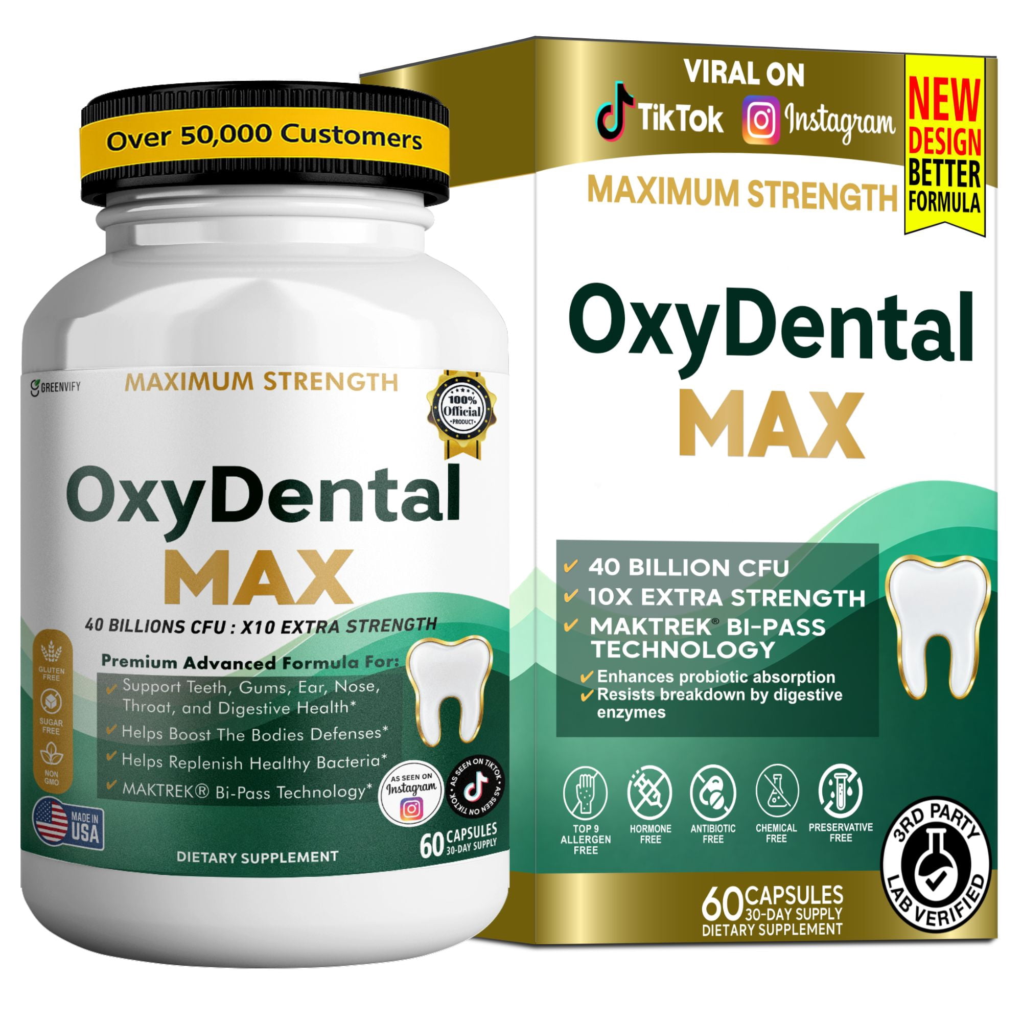 GreenVify OxyDental Max Dietary Supplement Capsules