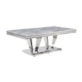 thumbnail image 5 of ACME Satinka Coffee Table, Light Gray Engineered Marble & Mirrored Silver Finish, 5 of 5