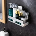 thumbnail image 3 of Estante de baño elegante, estante flotante de pared de acero inoxidable resistente a la oxidación para ducha, acabado cepillado, barandilla de seguridad, 3 of 5