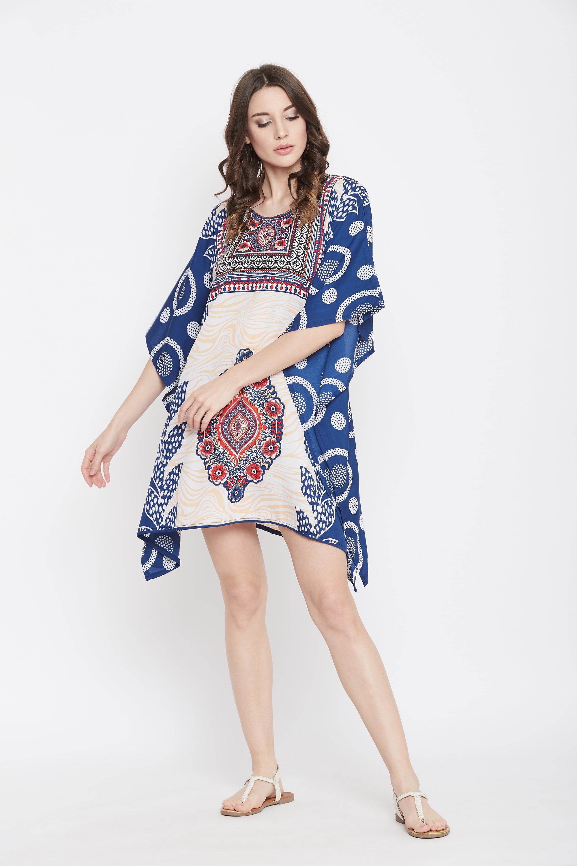 kaftan mini dress