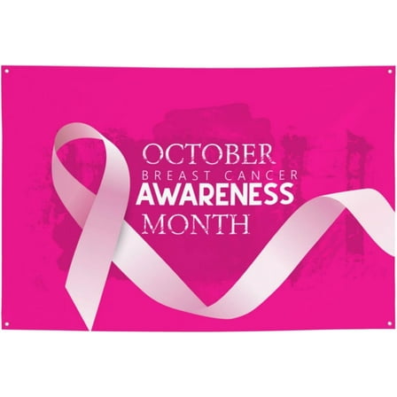 Breast Cancer Awareness Banner Backdrop Large Banner Decorations Yard Signs Indoor Outdoor Party Decorations 47x71 Inch