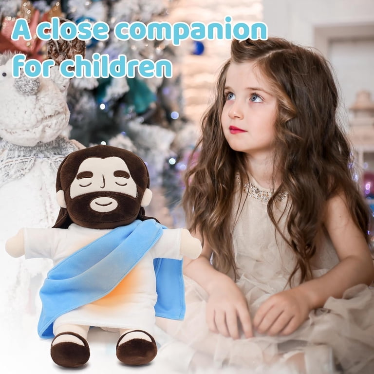 Breathing Jesus Plush Toy – 13.8" Soothing Stuffed Animal With Gentle Motion, Religious Gift For Kids (Red)