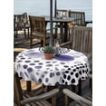 thumbnail image 2 of Outdoor Tablecloth with Umbrella Hole for Patio/Picnic/Party/Camping, Abstract Purple Ink Dots Waterproof Table Cloth Round Cover Washable, Boho Minimalist Middle Century Art (Dia 54"), 2 of 9