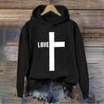 thumbnail image 2 of Womens Fashion Hoodies Sweatshirts Love Letter Cross Graphic Long Sleeve Pullover Hooded Shirt Tops, 2 of 4