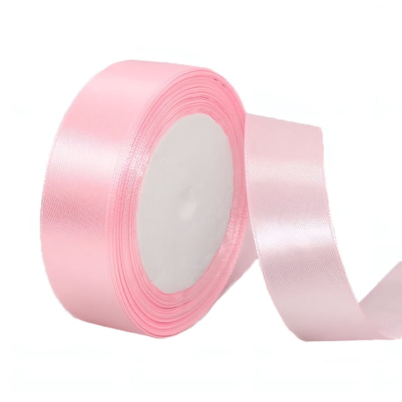 AUQ 2026 New Hot Pink Satin Ribbon 1 Inches X 22M,Fabric Silk Pink Ribbon for Flower Bouquet Accessories,Gift Wrapping,Crafts,Hair Bows Making,Wreath,Wedding Party Decoration