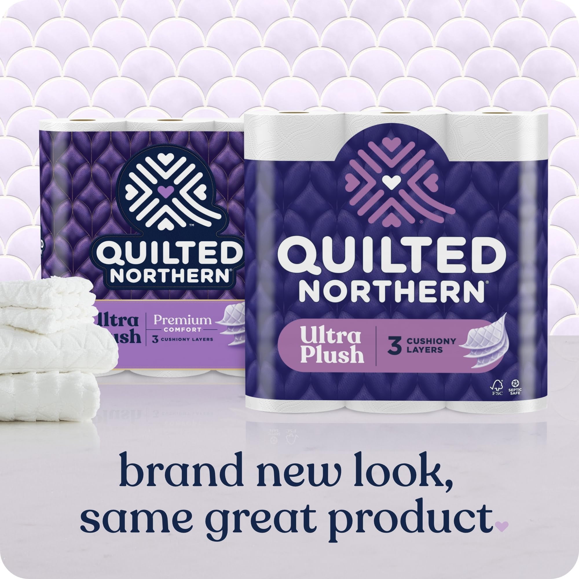 Quilted Northern Ultra Plush Toilet HYZ01 Paper, 8 Super Mega Rolls = 48 Regular Rolls, 3X Thicker*, 3 Ply Soft Toilet Tissue