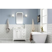 Water Creation Queen 36" Wood Single Bathroom Vanity in Pure White