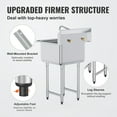 thumbnail image 2 of VEVOR Commercial Sink Stainless Steel Bowl Catering Sink Freestanding Utility & Prep Washing Equipment 18''*18'', 2 of 7
