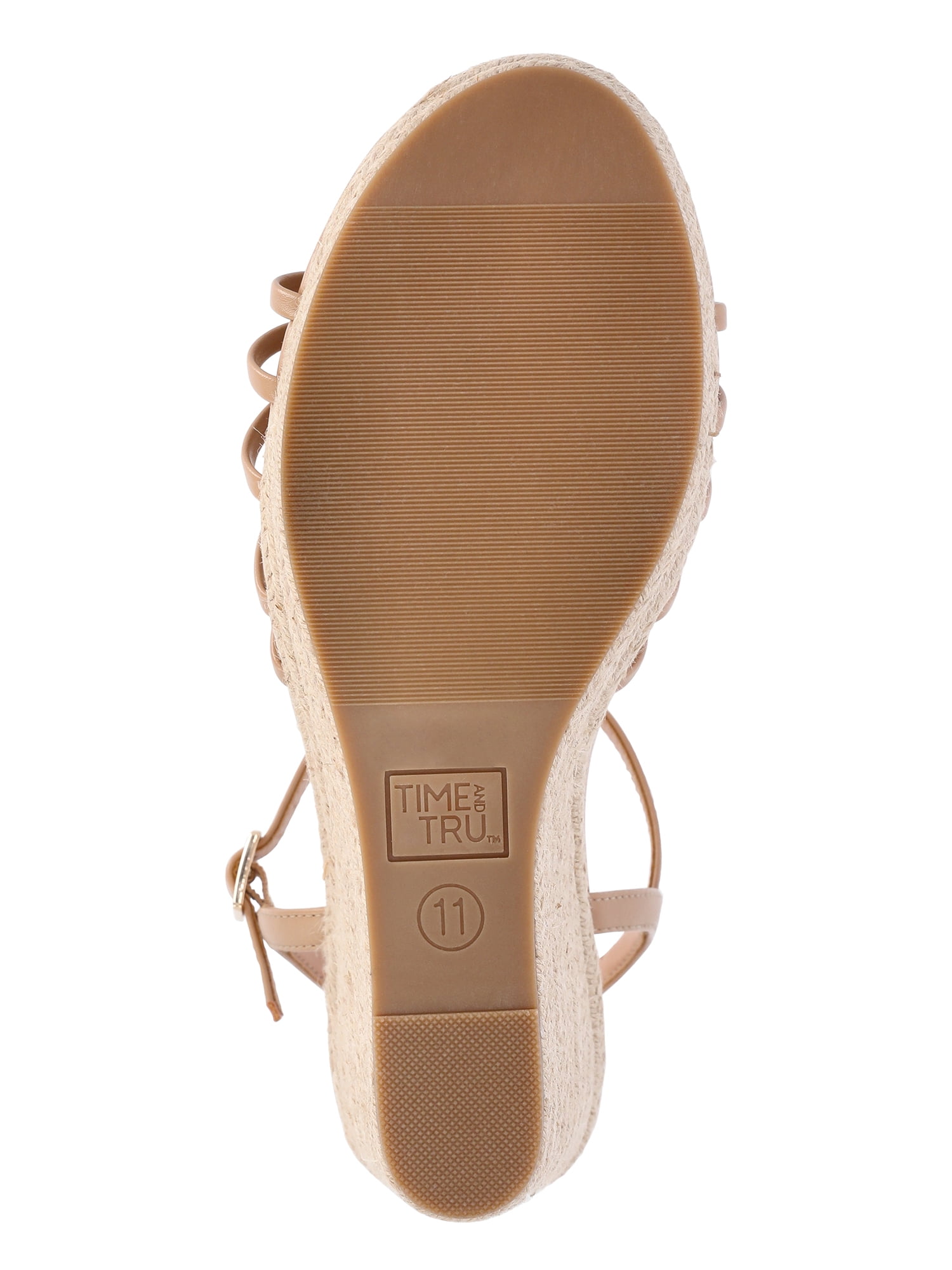 Time and Tru Women's Flower Espadrille Wedge Sandals