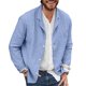 thumbnail image 4 of Fashionable Jacket Top, Pure Color Versatile Men Lapel Suit Jacket Single Breasted  For Party For Travel ANGGREK Azul cielo L, 4 of 6