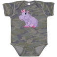 thumbnail image 3 of Inktastic Cute Purple Hippo Girls Baby Bodysuit, 3 of 5