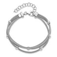 thumbnail image 3 of 925 Sterling Silver Mesh Necklace Chain Polished w/2 in ext. Beaded Bracelet 7.5 inch, 3 of 3