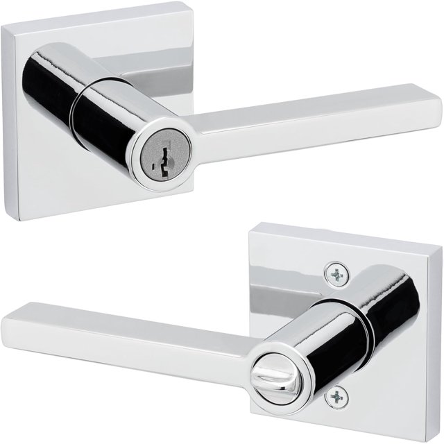 Poignée de Porte Mate Réversible Levier d'Intimité Poignées de Porte Intérieures pour Portes de Chambre et de Salle de Bain Serrure de Porte de Salle de Bain/chambre Sans Clé Déco Maison Moderne