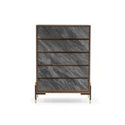 Limari Home Metcalf Mid-Century Veneer and MDF Wood Bedroom Chest in Gray/Walnut