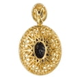 thumbnail image 3 of Gold Plated 925 Sterling Silver Oval Green Baltic  Amber Pendant, 3 of 8
