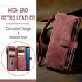 thumbnail image 2 of Wallet Case Compatible with Samsung Galaxy S9 Plus, Multifunctional Magnetic Closure Folio Case, [RFID Blocking] Durable PU Leather Flip Lanyard Strap Wristlet Zipper Card Holder Phone Case, Red, 2 of 10
