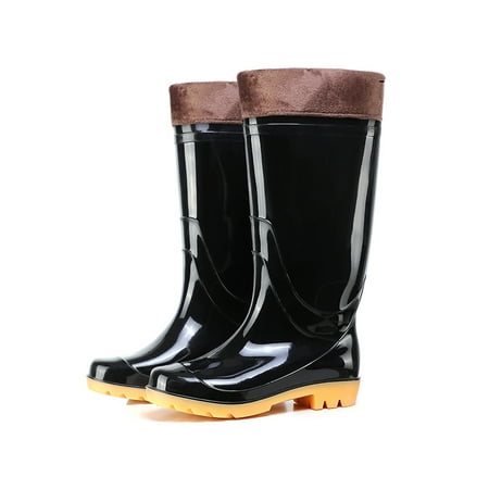 

Avamo Men s Rain Boots Waterproof Garden Shoes Slip On Work Boot Outdoor Rainy Casual Non-Slip Black Style B Removable Warm Liner 8.5