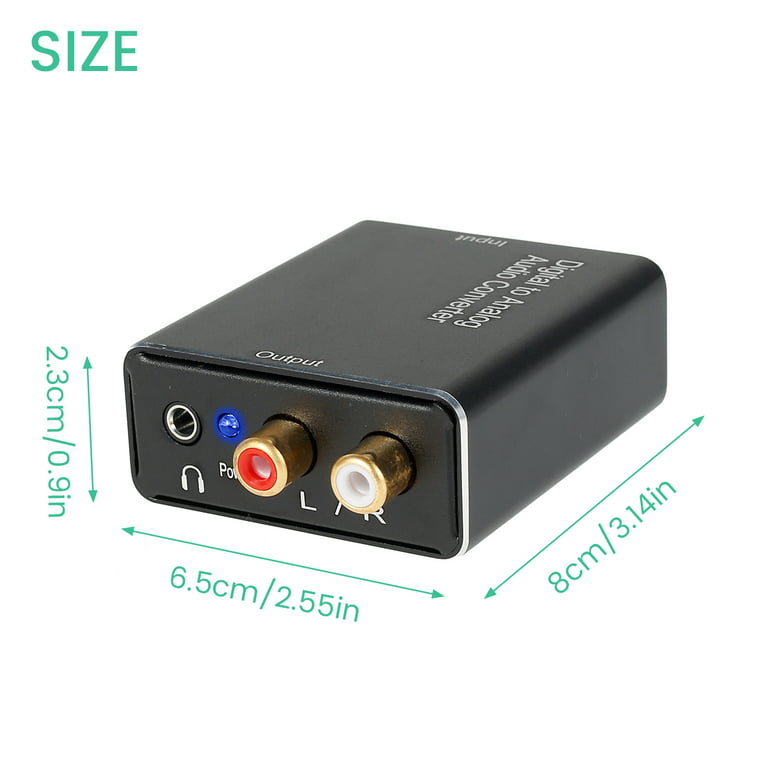 MTFun Audio Converter Digital to Analog Audio Converter SPDIF to Analog  Audio Converter R/L RCA and 3.5mm Jack AUX Stereo Audio Adapter for PS3,  PS4, TV, Xbox, Blu-ray Player, HD DVD 
