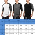 thumbnail image 3 of Camisa Para Hombres RagláN 3/4 Manga Cuello Redondo Patchwork Camiseta Tops XBTCLXEBCO Negro;XL, 3 of 3