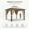 thumbnail image 7 of Vineego 10×10 ft Outdoor Pop Up Gazebo with Mosquito Netting，Double Roof Gazebo with Double Curtains for Backyard, Garden and Patio,Khaki, 7 of 7
