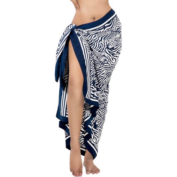 HAPPY BAY Women's Bikini Wraps Sarong Cover up Wrap Skirt Bathing suit Swimwear Swimsuit Beach Coverup for Women One Size Zebra Skin, White