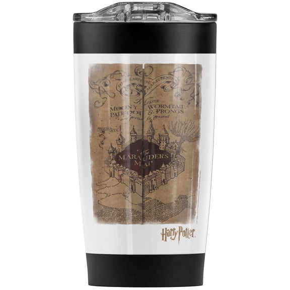 Harry Potter Marauder'S Map Stainless Steel Tumbler 20 oz Coffee Travel Mug/Cup, Vacuum Insulated & Double Wall with Leakproof Sliding Lid | Great for Hot Drinks and Cold Beverages
