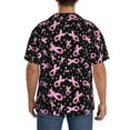 thumbnail image 3 of Rateoe Breast Cancer Awareness (2) Pattern Men's Short Sleeve Classic Shirt, Casual Short-Sleeved Shirt, Lightweight Summer Shirt, Cuban Collar Shirt,Button-Front Shirt-Large, 3 of 5
