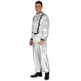 thumbnail image 2 of Choomomo Men's Astronaut Alien Space Suit Metallic Shiny Mock Neck Long Sleeve Jumpsuits Outfits Silver XXL, 2 of 7