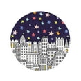 thumbnail image 2 of JSDART 60 Pouces Rond Plage Serviette Couverture Coloré Appartement Maison Doux Mignon Maisons Ville Architecture Bébé Voyage Cercle Circulaire Serviettes Tapis Tapis Plage Jeter, 2 of 2
