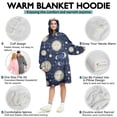 thumbnail image 5 of Wearable Oversized Blanket,Dark Blue Sun Moon Star Pattern Wearable Blanket Hoodie for Adults,Cozy Hooded Blankets with Super Pockets,Super Warm Fuzzy Pullover for Women & Men, 5 of 6