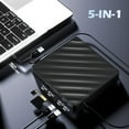 thumbnail image 4 of PinesC 5 in 1 External Bluray Drive, USB 3.0 Type-C Slim Optical External Bluray DVD Burner with SD/TF Card Reader 2 USB 3.0 Hubs Compatible with Windows XP/7/8/10 MacOS MacBook Lapt, 4 of 5