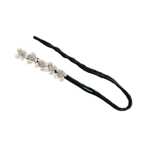 Women Hair Bun Maker - Pearl Flower Charm, Reusable, for Women Girls Bun Hairstyles
