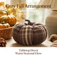 thumbnail image 4 of Fall Fabric Pumpkins Decor,Vintage Plaid Fabric Pumpkins Autumn Decor,Rustic Farmhouse Pumpkins for Mantel Table, Thanksgiving Halloween Autumn Home,Coffee, 4 of 7