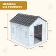 thumbnail image 2 of Casa para Perro Chico MascoAmigo para Exterior Térmica con ventilación, Resistente a la Intemperie con Techo Triangular para Lluvia, Gris, 2 of 8