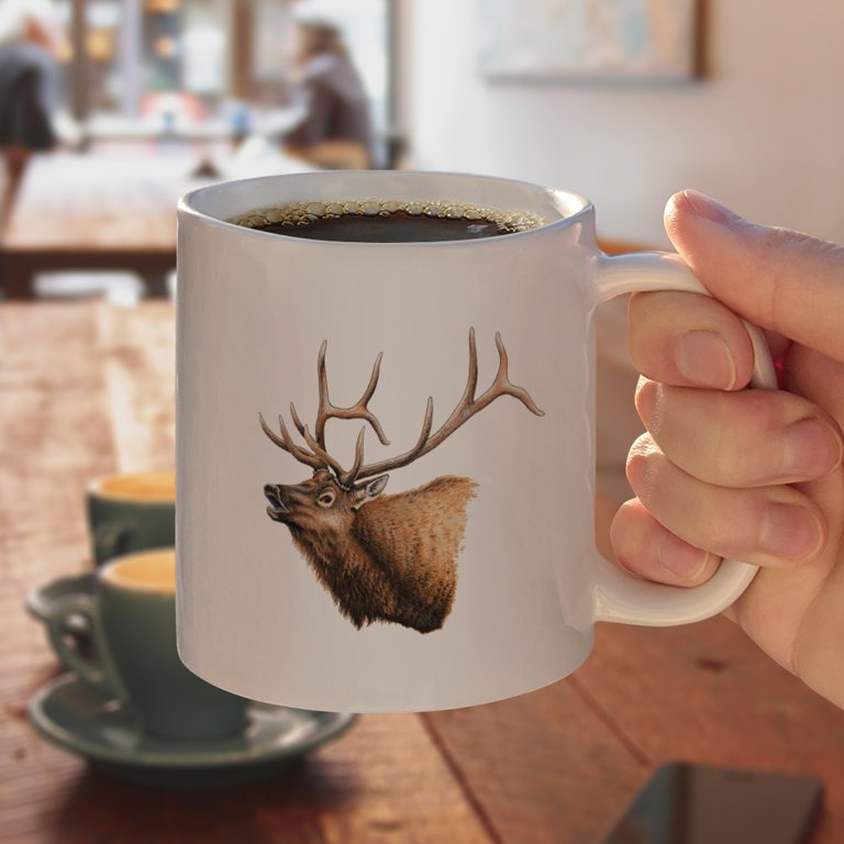 WHITETAIL DEER BLACK 20oz COFFEE MUG