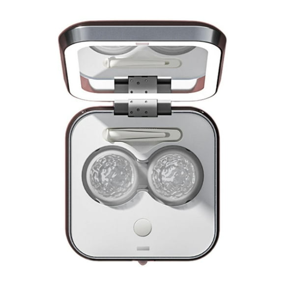 Lentes de contacto Estuche para lentes de contacto ocular ultrasónico Soporte a prueba de fugas recargable por USB Almacenamiento de viaje Contenedor