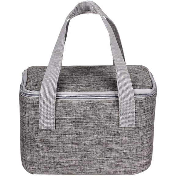 6 Can/4 L Small Cool Bag Handy Square Lunch Bag Insulated Lunch Box for Adults Work Day Trip (Grey)