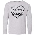 thumbnail image 3 of Inktastic I Love My Granny in Black Chalk Heart Long Sleeve Youth T-Shirt, 3 of 5