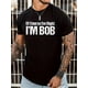 thumbnail image 1 of Camisetas de manga corta con estampado "I'm Bob" para hombre, cómodas y casuales, con cuello redondo elástico, ideales para actividades al aire libre, para adultos, hombres, mujeres, adolescentes, jóv, 1 of 4