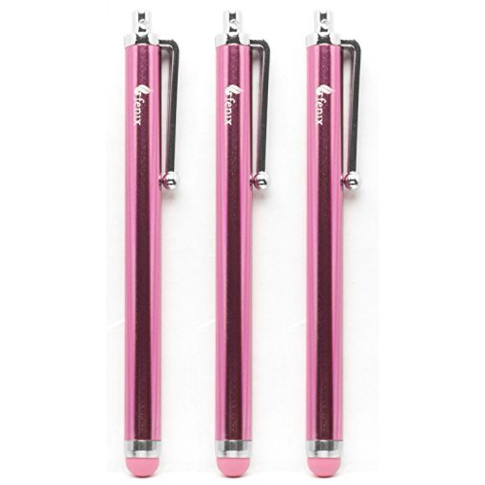 Fenix Pack of Three Pink Universal Stylus Pen with Matching Pink Soft