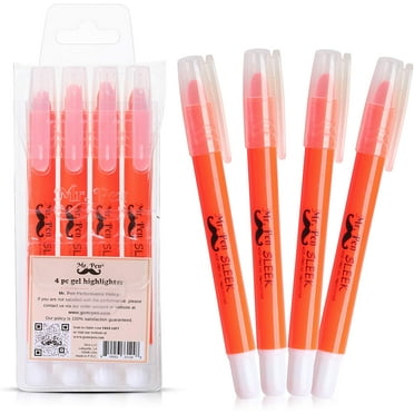 Mr. Pen No Bleed Gel Highlighter, Bible Highlighters, Orange, Pack of 4