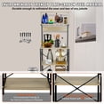 thumbnail image 4 of VEVOR Kitchen Baker's Rack, 4-Tier Industrial Microwave Stand with Hutch & 6 S-Shaped Hooks, Multifunctional Coffee Station Organizer with Utility Storage Shelf for Kitchen, Living Room, Oak, 4 of 9
