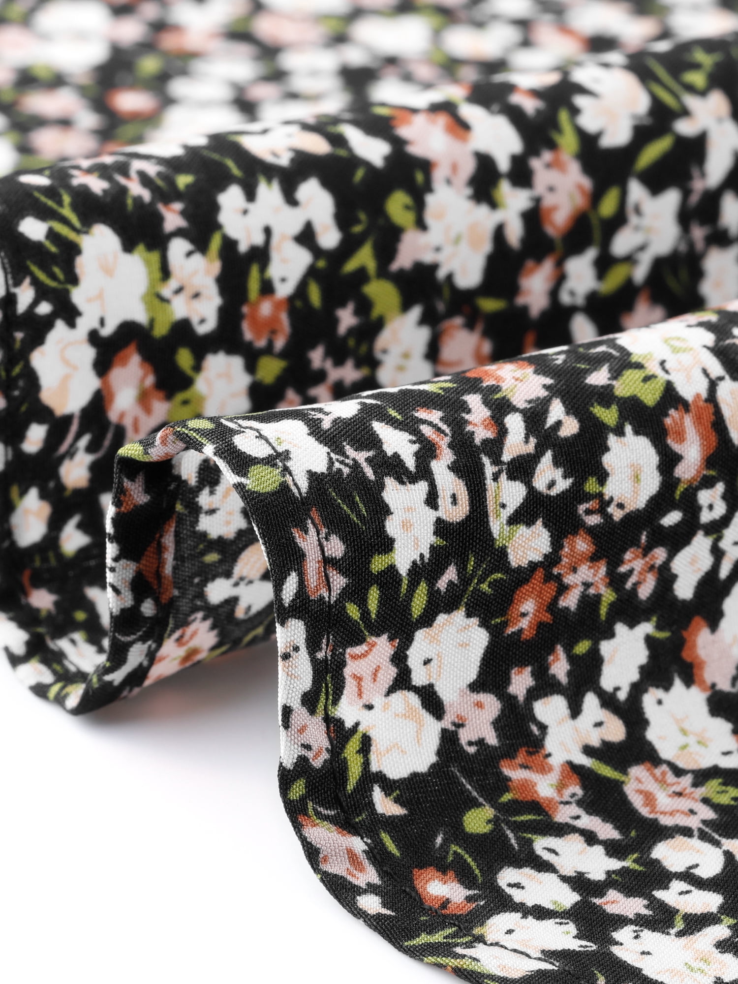 DARING DIVA Women's Plus Size Floral Long Sleeve Button Down Shirt 1X Black