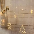 thumbnail image 4 of 38 Cortina de luz LED - Estrellas y motivos navideños Luces de hadas - Luces navideñas para interior/exterior - Enchufe de la UE - Impermeable - Decoración navideña (Blanco cálido) esquí esquí Gafas de esquí, 4 of 5
